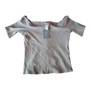 H&M Off-Shoulder Ribbed Top - Gray